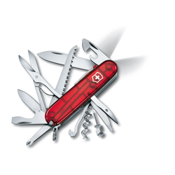 Coltellino svizzero Victorinox Huntsman Lite con sega per legno leggero a LED 21 funzioni 121 grammi rosso trasparente 1.7915.T en oferta