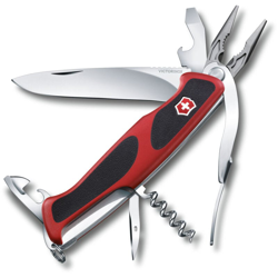 Coltellino svizzero Victorinox Ranger Grip 74 0.9723.CB1 Rosso/Nero, 14 funzioni Comprende una lama di grandi dimensioni con serratura e una chiave características