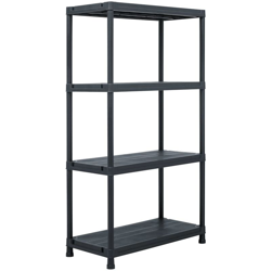 Asupermall - Scaffale Nero 100 kg 60x30x138 cm in Plastica en oferta