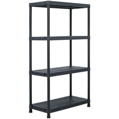 Asupermall - Scaffale Nero 100 kg 60x30x138 cm in Plastica