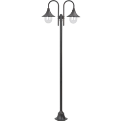 Lampione da Giardino E27 220 cm in Alluminio 2 Lampade Bronzo - ASUPERMALL características