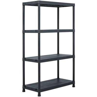 Scaffale Nero 200 kg 80x40x138 cm in Plastica - ASUPERMALL