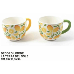 TAZZONE LATTE CERAMICA CM15X11,5X9h DEC. LIMONI - BIGHOUSE IT en oferta