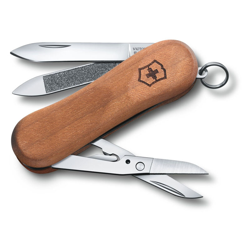 Coltellino svizzero Victorinox Executive Legno 81 0.6421.63B1 con 5 funzioni ed eleganti manici in legno con forbici e lime per unghie presentate in en oferta