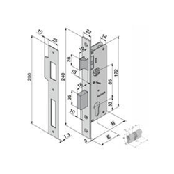 Serratura Inf.Legno 015.60.00.0 + 700.22.28 - WELKA en oferta