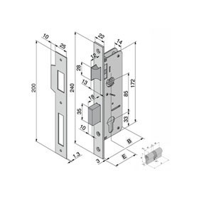 Serratura Inf.Legno 015.60.00.0 + 700.22.28 - WELKA