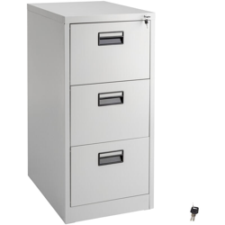 Schedario con 3 cassetti - archivio, arredo ufficio, cassettiera - grigio - TECTAKE en oferta