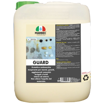 Marbec - GUARD 5LT | Protettivo antimacchia per pietre compatte poco assorbenti