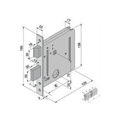 Serratura Inf.Ferro 054.50.00.0 + 608.22.22 - WELKA en oferta