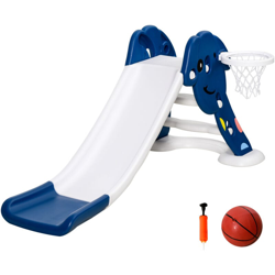 HOMCOM Scivolo Bambini 2-6 Anni con Canestro e Pallone Basket per Giardino o Cameretta características