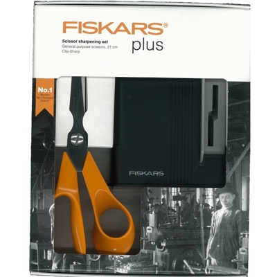 Set Multiuso Fiskars Forbici + Affilaforbici Affilatore