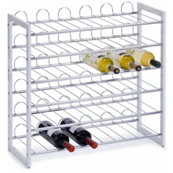 Zeller 27360 - Espositore per bottiglie di vino, in metallo cromato, 68 x 26,5 x 63 cm, bianco en oferta