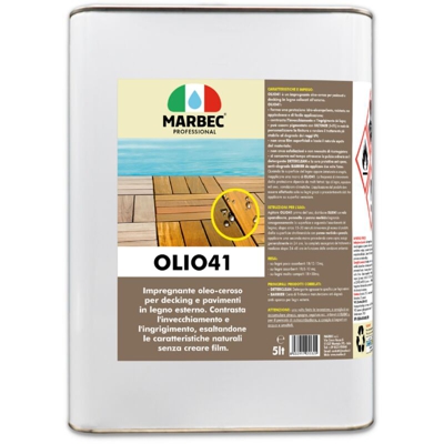 OLIO41 5LT | Impregnante oleo-ceroso per pavimenti esterni in legno - MARBEC