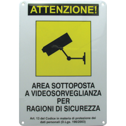 Cartello Area Videosorvegliata , adesivo in plastica - NO NAME en oferta