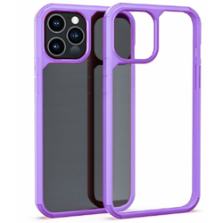 Cover custodia compatibile iPhone 12 Mini 5.4" trasparente cornice lilla rigida - BS en oferta