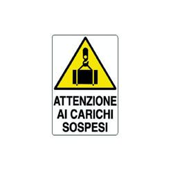 CARTELLO 'ATTENZIONE AI CARICHI SOSPESI' cm 35 x 50 - IST precio