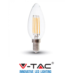 LAMPADINA LED E14 FILAMENTO CANDELA 6W V-TAC VT-2127 CALDA FREDDA NATURALE-Fredda en oferta