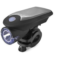 Faro per bicicletta solare, rotazione di 360 gradi, nero - ASUPERMALL en oferta