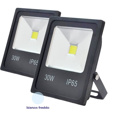 Faro Led Esterno 30W 30 Watt Slim 2 Pezzi Ip65 Luce Fredda Illuminazione Per Esterno - HOUSECURITY