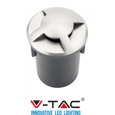 V-Tac Vt-7678-3 Segnapasso Da Interramento In Alluminio Ip67 Con Portalampada Gu 5.3 Mr16 - Sku 8566