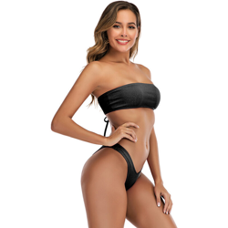 XL codice bikini nero pieno di scarico Bra torna spaccato sexy costumi da bagno - ASUPERMALL en oferta