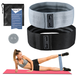 Bands 2pcs Booty tessuto Resistenza gluteo fasce per gambe e testa a testa Hip allenamento bande di esercizio con Spiky sfera di massaggio e en oferta