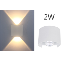 verticale LED parete parete Alluminio emettitori guscio interno bianco sezione arcuata caldo 2W bianco - ASUPERMALL características