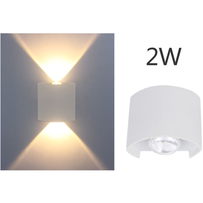 verticale LED parete parete Alluminio emettitori guscio interno bianco sezione arcuata caldo 2W bianco - ASUPERMALL