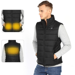 Nero uomo cerniera XL intelligente USB riscaldamento febbre ricarica termostato gilet gilet (senza batterie) - ASUPERMALL características