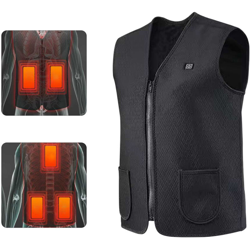 Gli uomini neri XXL riscaldamento temperatura intelligente giubbotto di ricarica caldi elettrici gilet gilet (batterie escluse) - ASUPERMALL características