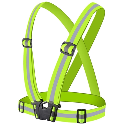 Verde 4x1.5cm (non stretch) Night Run bicicletta sicurezza del traffico cinghia riflettente operaio edile - ASUPERMALL