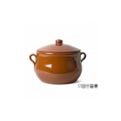 Tegame basso in terracotta 5 lt. con coperchio - VINAGRE