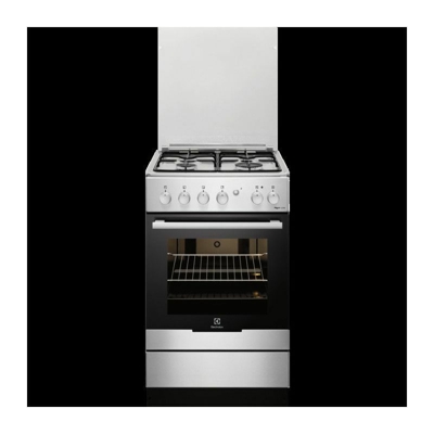 Electrolux RKK20161OX - Cucina con Forno Elettrico, Inox, 56 litri, 50 cm