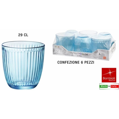 Bicchiere Lively Blue Conf. 6 Pz. Cl.29 Acqua - BIGHOUSE IT