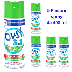 Glade oust 3in1 disinfettante per tessuti e superfici 5 flaconi da 400 ml características