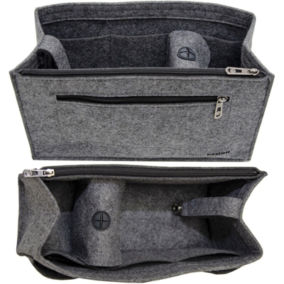 Dunedesign - Organizer Borsa 36x12x22 cm Organizzatore Feltro Inserto Borsetta Interna Grigio