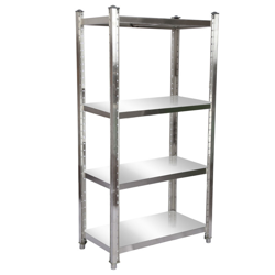 Scaffale in acciaio inox 90x50x155cm 4 ripiani per cucina domestica e gastronomia - WILTEC en oferta