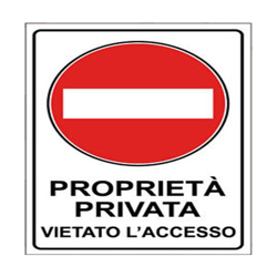 Cartello 20x30cm proprietà privata vietato l'accesso - STAMPLAST características