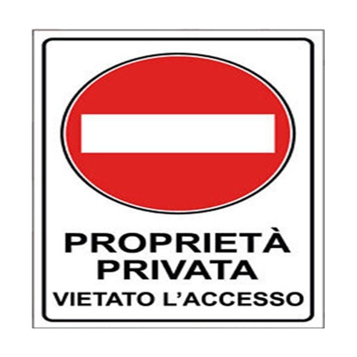 Cartello 20x30cm proprietà privata vietato l'accesso - STAMPLAST