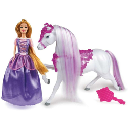 Bambola Principess Rapunzel con Cavallo e Spazzola Giocattolo Bambini 30cm - GRANDI GIOCHI características