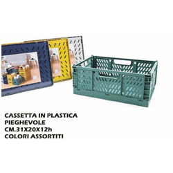 CASSETTA IN PLASTICA PIEGHEVOLE CM.31X20X12h COL. ASS. - BIGHOUSE IT características