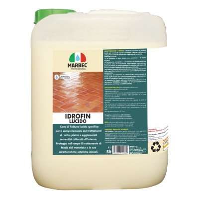 Marbec - IDROFIN LUCIDO 5LT | Finitore lucido anti-sporco anti-usura per materiali lapidei