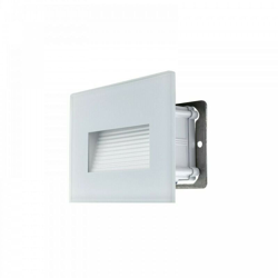 Planet Shop - Segnapasso Led 4W Incasso Cassetta 503 Ip65 Cornice Vetro Bianco Luce Calda 3000K en oferta