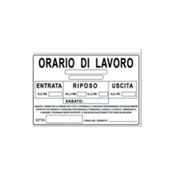 Cartello In Plastica 20X30- Orario Di Lavoro - ROADART en oferta