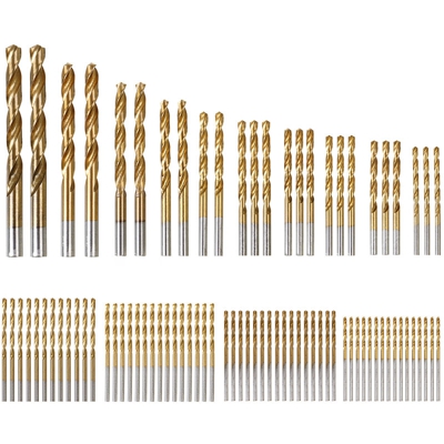 Augienb - Set di mattoni in acciaio con punta elicoidale HSS con rivestimento in titanio 99 pezzi