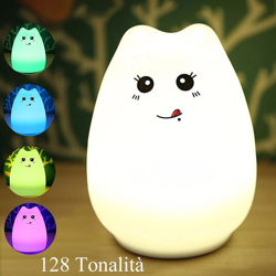 Original Led Gatto Fuzzy Multicolore Ricaricabile Cromoterapia Luce Notte Bambini STI - Huggy precio