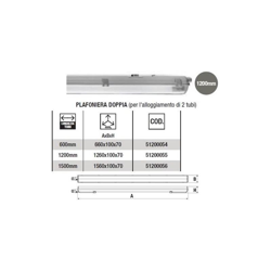 Wiva Group S.p.a. - PLAFONIERA PER TUBI LED 120 CM WIVA EASY BOX 2X18 IP65 C/TUBI características