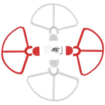 vhbw Protezione rotore bianco rosso per drone multicottero quadricottero DJI Phantom 2, 2 Vision, 2 Vision + plus, 3 Advanced, 3 Professional, FC40