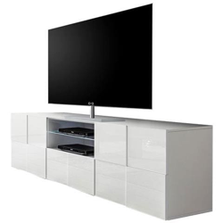 Base Porta Tv 2 Ante 1 Cassetto Bianco Lucido L. 181 P. 42 H. 57 Cm en oferta