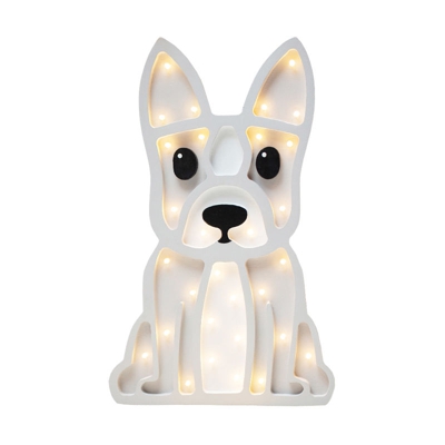 LULUMI - Lampada Bambini a Forma di Bulldog / Luci LED / Lampada Notturna per Bambini / Luci Notturne per Cameretta Bambini (Bianco) - Selsey